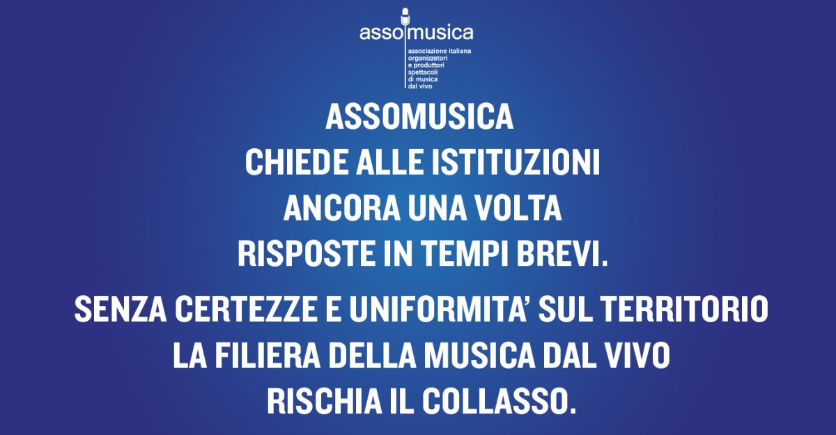 RIAPERTURE CONCERTI L’Associazione chiede alle Istituzioni riposte in tempi brevi  e più certezze su tutto il territorio nazionale  per poter programmare le attività