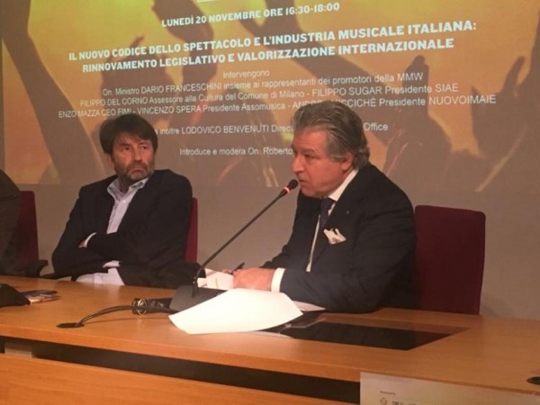 Il Presidente Vincenzo Spera incontra il Ministro Franceschini  e prende parte a tre importanti appuntamenti sulla musica live