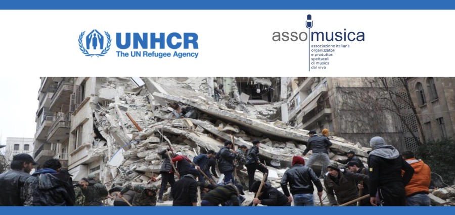 ASSOMUSICA dona 50.000 euro a UNHCR per il terremoto in Siria e Turchia