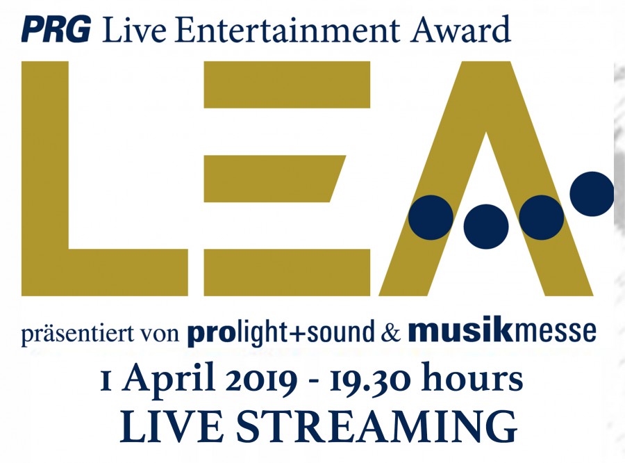 PRG Live Entertainment Award 2019 - follow event live streaming on April 1, 2019